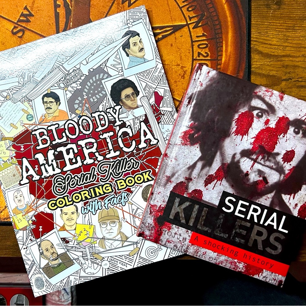 BLOODY AMERICA: Serial Killers Coloring Book & Serial Killers: Shocking History